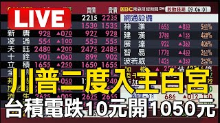 🔴Live／川普勝選美股大漲 台積電跌10元開1050元 @57ETFN