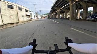 Ride from Etna Riverfront Park to steps of 62nd St Bridge (I didn't realize I couldn't ride onto it)