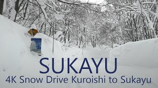 4K 2022年酸ヶ湯雪道ドライブ 黒石市街→394号→酸ヶ湯温泉