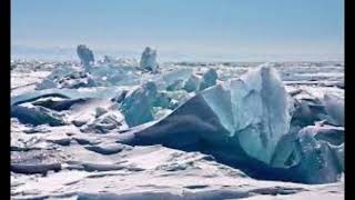 Baikal lake ice comes ashore