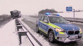 Travel disruption as heavy snow hits central Europe