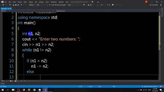 C++ Program to Find GCD using while loop