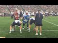 dante scarnecchia coaches o line during training camp drills