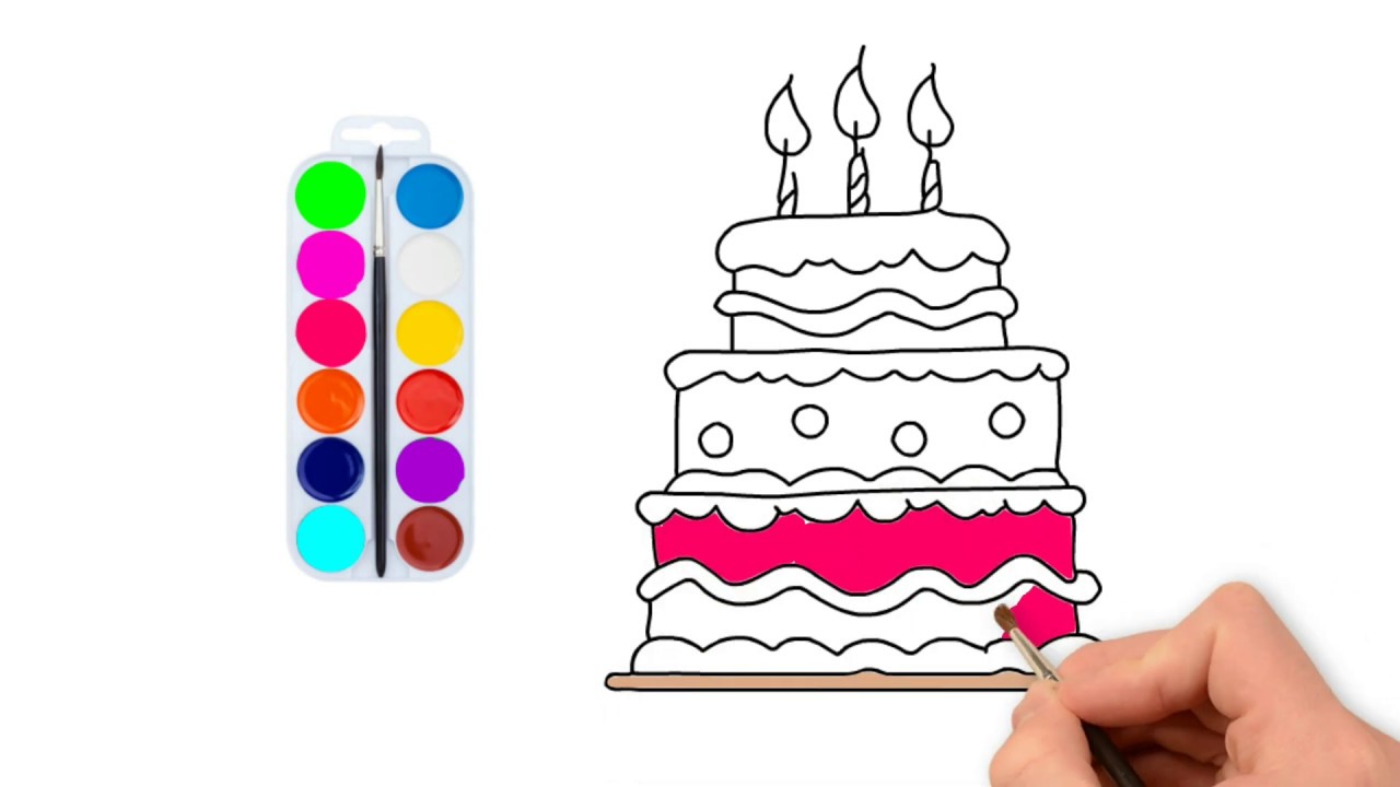 HOW TO DRAW AND COLOR A CAKE | CÓMO DIBUJAR Y COLOREAR UNA TORTA ...