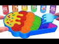 Satisfying Video l How to make Rainbow Ice Cream by Oddly Kinetic Sand Cutting ASMR