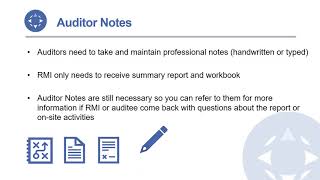 RMI Auditor Webinar: Revised Procedure and Assessment Tools