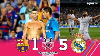 C.Ronaldo & Benzema Destroyed Messi & Suarez ◽Barcelona 1 × 5 Real Madrid  Spanish Supercup 2017