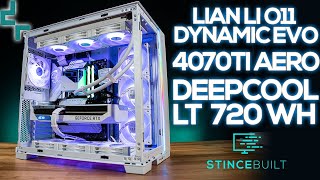 Beautiful Whiteout Lian Li o11 Evo with new LT720 White AIO + AERO 4070ti!