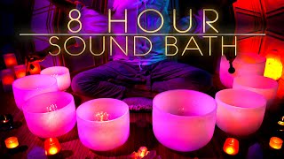 The Soundtrack to Your Dreams | 8 Hours Gentle Crystal Singing Bowls for All Night Sleep | Meditate