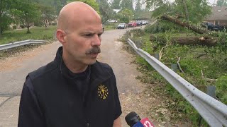 Crews work tornado damage in Johnson County