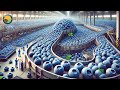 How Farmers Harvest Millions Pounds Of Wild Blueberries: Processing Factory | Farming Documentary