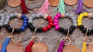 designs wood beads keychain