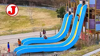 90° vertical? The steepest slide in Japan, Not for adults! (c.c)