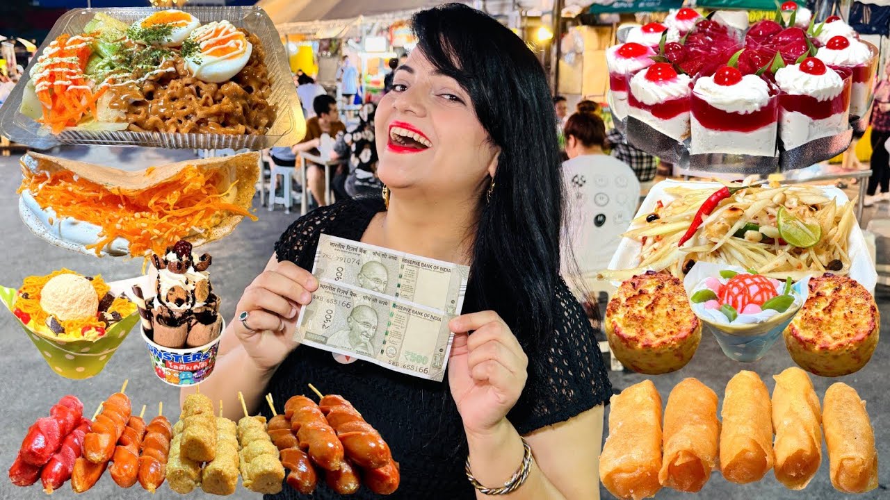 Rs 1000 Street Food Challenge Food Challenge Bangkok Youtube