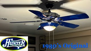 52” Hunter 1930’s Original ceiling fan (Cobalt Blue, 2025 Remake)