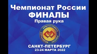 ФИНАЛЫ. ПРАВАЯ РУКА. ЧЕМПИОНАТ РОССИИ ПО АРМРЕСТЛИНГУ Г.САНКТ-ПЕТЕРБУРГ 24 МАРТА 2022