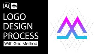 Grid Monogram Logo  Design In illustrator it's Very Easy Design |Adobe illustrator Tutorials 2024