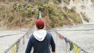 SUSPENSION BRIDGE CROSSING AT KOKAHA RIVER, BARAHAKSHETRA [27/02/2019]