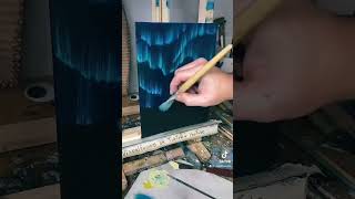 WOLF in The Aurora Borealis Oil Painting Art