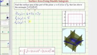 Double Integrals - Surface Area over a Rectangular Region (Basic)