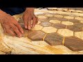 Amazing Skills Craftsman Building 🐝 Table Top with Primitive Tools // Woodworking Always Creative