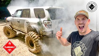 Supercharged Toyota 4Runner on 43's is ON FIRE! Harlan with @MischiefMakerTV \u0026 @offroadnchill