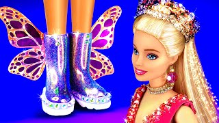 12 DIY Doll Shoes | How to make Barbie Shoes, Miniature Boots and High-heels