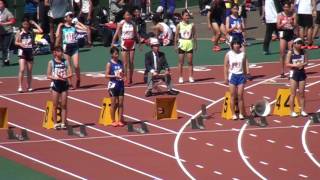 2017.04.23 朝日記録会 中学3年生女子100ｍ決勝1組