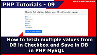 How to fetch multiple values from DB in Checkbox and Save in DB in PHP MySQL | PHP Tutorials - 9