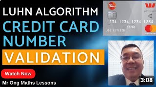 Luhn Algorithm for Credit Card Validation. #mrongmathslessons