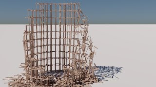 Keva Planks Tower - collapse takes incredibly long time (blender simulation)