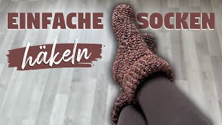 Kuschelsocken häkeln | einfache Häkelanleitung für Socken