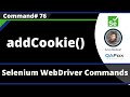 addCookie() Command - Selenium WebDriver