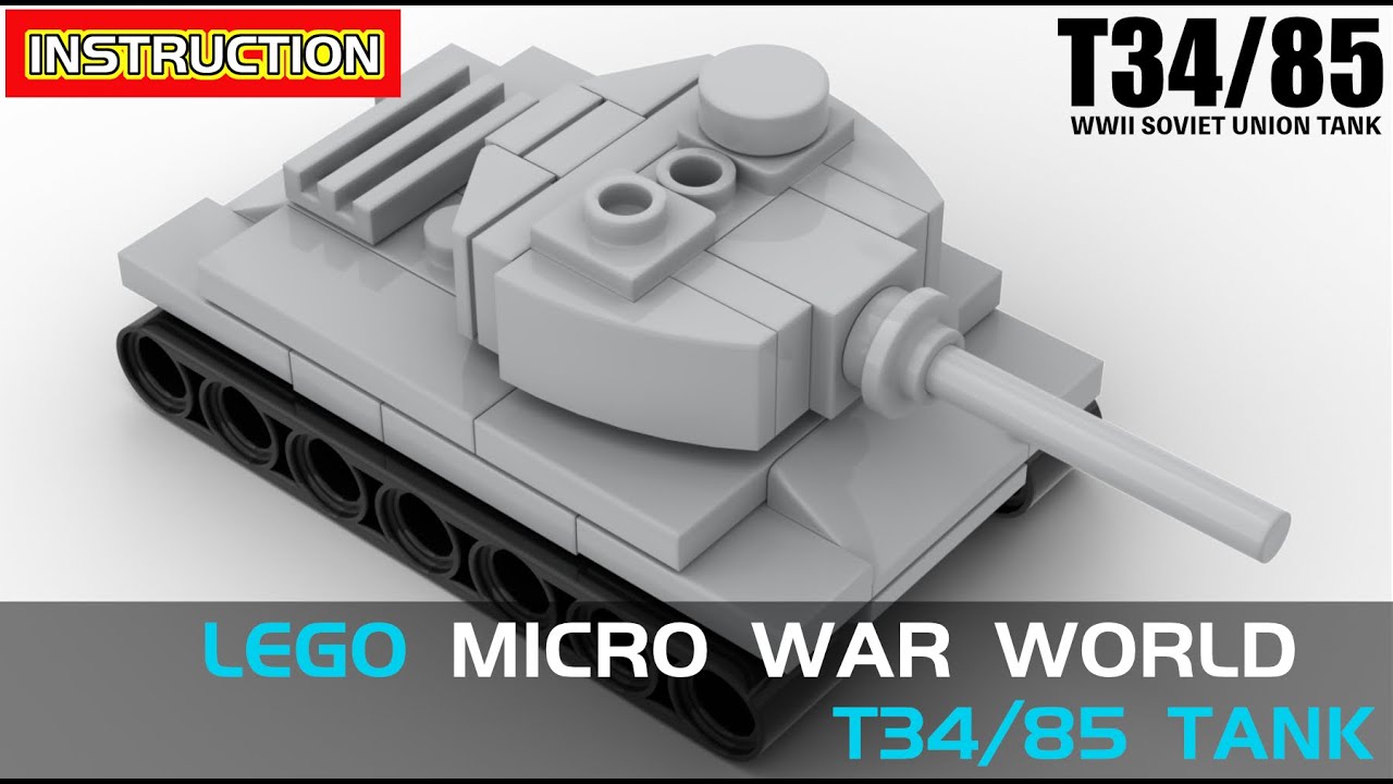 Lego Micro War Moc Ww Ii Soviet Union T34 85 Medium Tank Tutorial Youtube