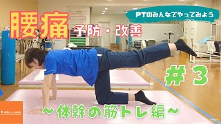 腰痛予防・改善！＃３　〜体幹の筋トレ編〜　PTのみんなでやってみよう