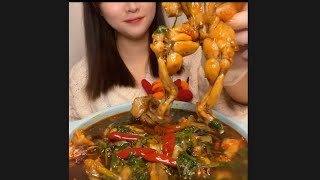 Looks scary but tastes unbelievable 牛蛙 🤤#mukbang #asmr