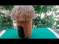 diy how to make hut from coconut chakiri coconut shell craft