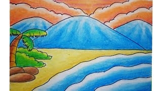 Gambar Untuk Mewarnai Pemandangan Pantai