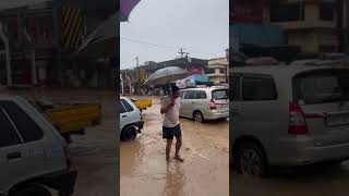 Virajpet coorg heavy rain kodagu rainfall water on road