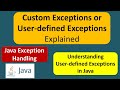Custom Exceptions or User-defined Exceptions Explained | Java Exception Handling