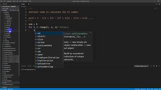 Shortest code to calculate the Pi number in Python