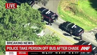 WATCH LIVE: Multi-county high-speed chase of transit bus ends, suspect taken into custody