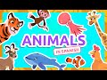 ANIMALS for Kids in Spanish 🐯🐮🐳 Bilingual Spanish Vocab for Kids 🐒 Compilation