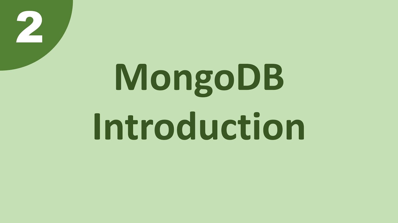 Mongodb Introduction Tutorial Youtube