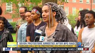 Police make arrests at Hopkins sit-in protest