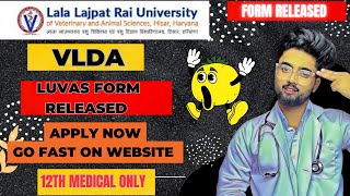 LUVAS VLDA Application form released 2023-24 LUVAS VLDA Application Form VLDA Admission 2023-24