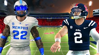 Ole Miss offense is ELECTRIC! Can we pull the upset? NCAA 14 CFB Revamped Dynasty Memphis vs Olemiss