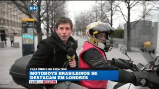 Motoboys brasileiros fazem sucesso na Inglaterra  Café com Jornal - TV Band | MOTO filmadores UK