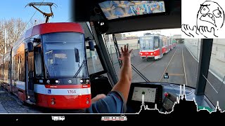 Chtěl jsem KT8 a dostal 45T 🚋 Cab view tram Brno