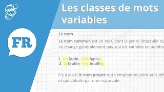 Allô prof - Les classes de mots variables